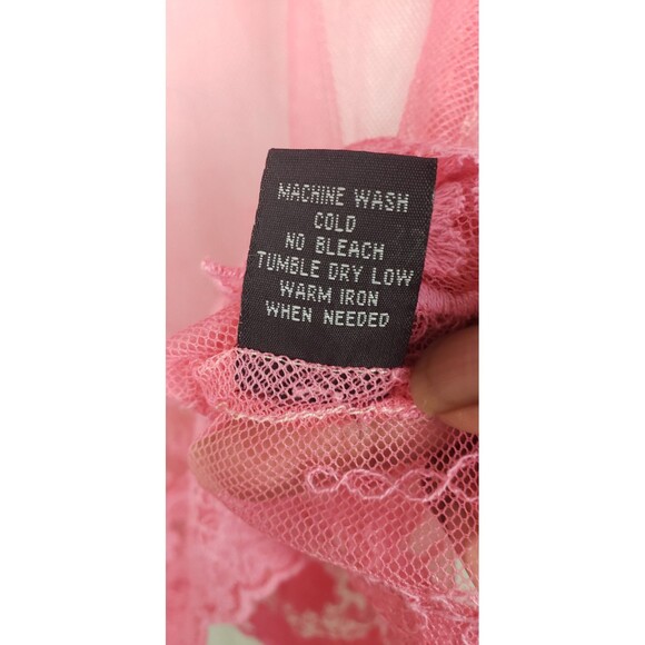 Love Stitch Blouse Top S Ombre Pink Tulle Floral Sheer Boho Etheral Fairycore - Picture 6 of 7